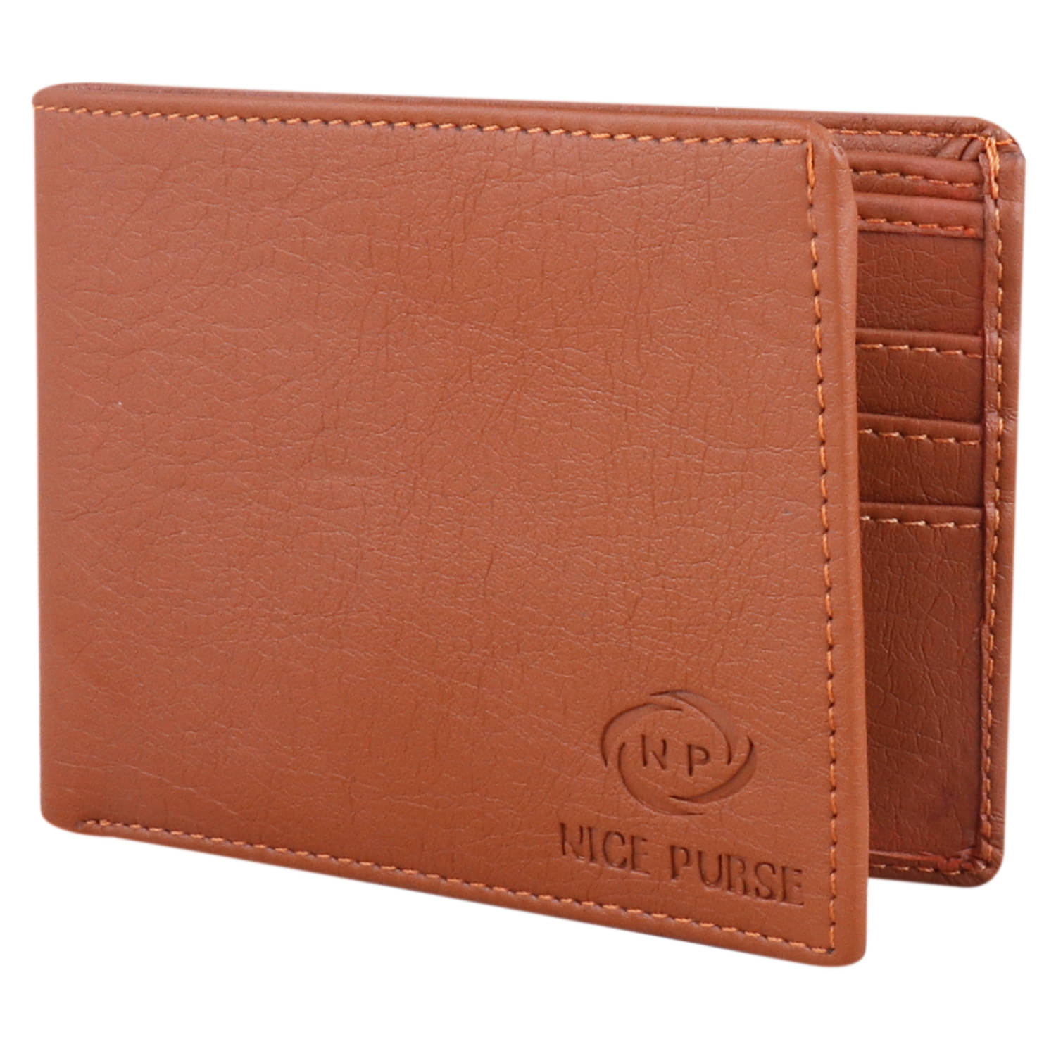     			Nice Purse Tan PU Men's Two Fold Wallet,Coin Pouch ( Pack of 1 )