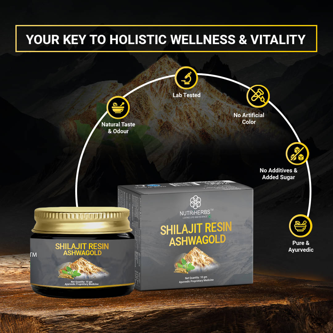 Nutriherbs Shilajit Resin Gold with Ashwagandha (Ashwagold) for Stress Relief & Stamina Nutriherbs Shilajit Resin Gold with Ashwagandha (Ashwagold) for Stress Relief & Stamina
