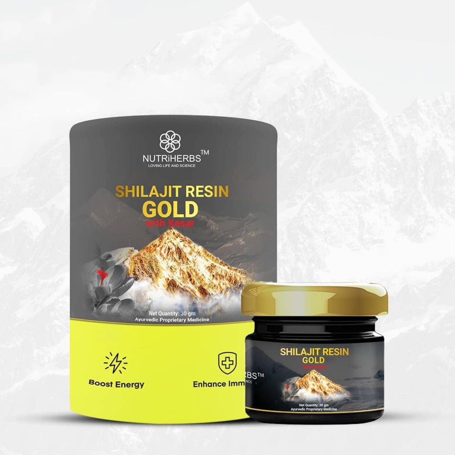     			Nutriherbs Shilajit Resin Gold with Kesar for Strength, Stamina, Vitality & Immunity