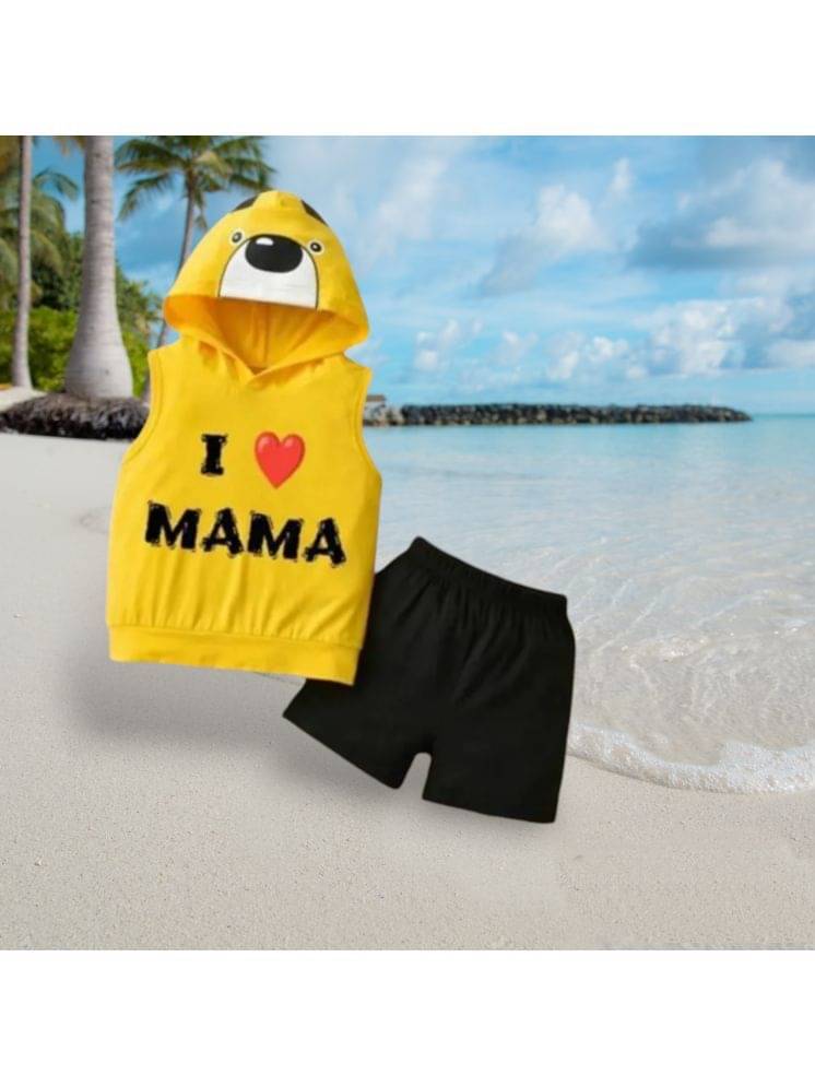     			ODIMENT Pack of 1 Boys Cotton T-Shirt & Shorts Set ( Yellow )