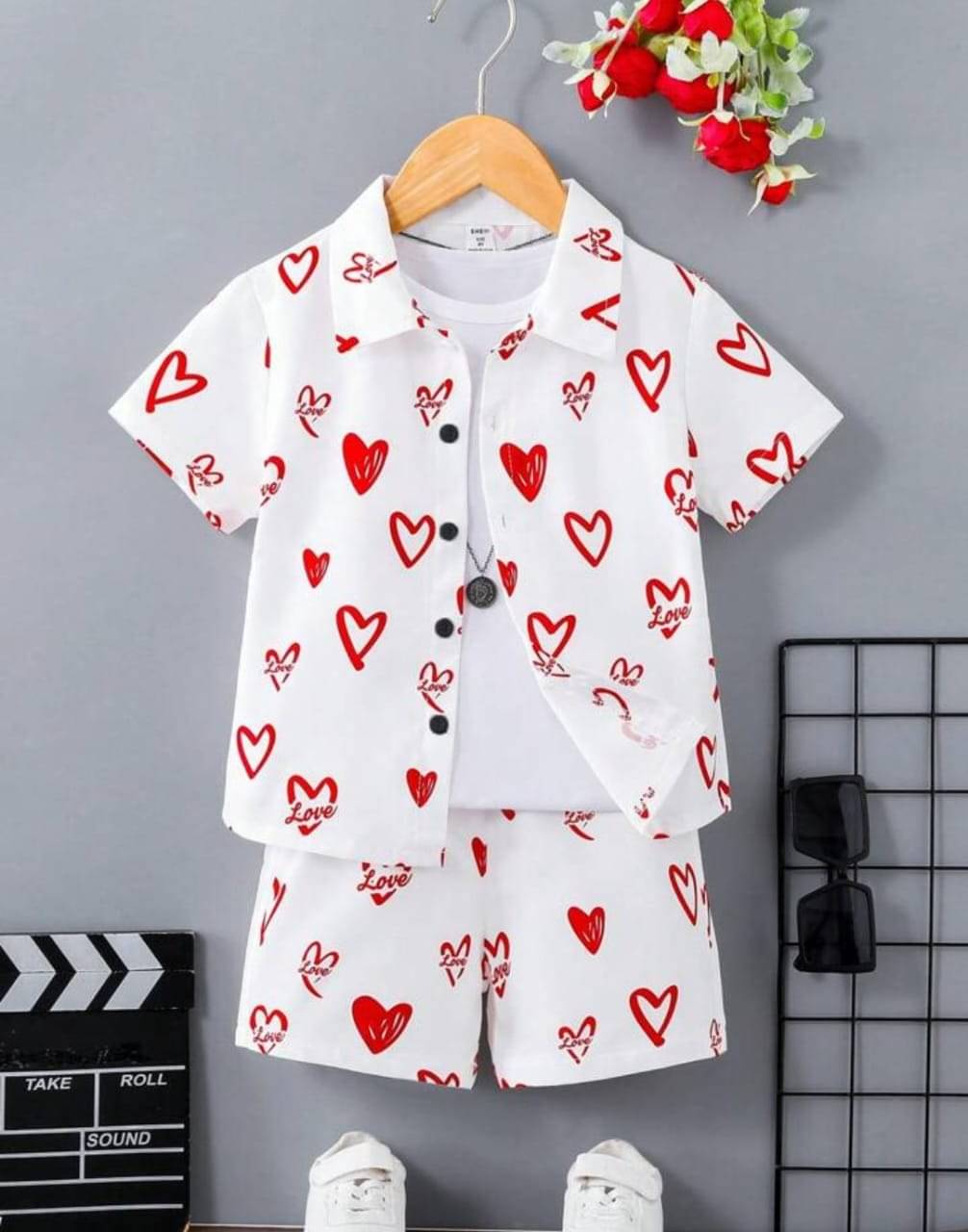     			Ocvito Pack of 1 Boys Cotton Blend Shirt & Shorts ( White )