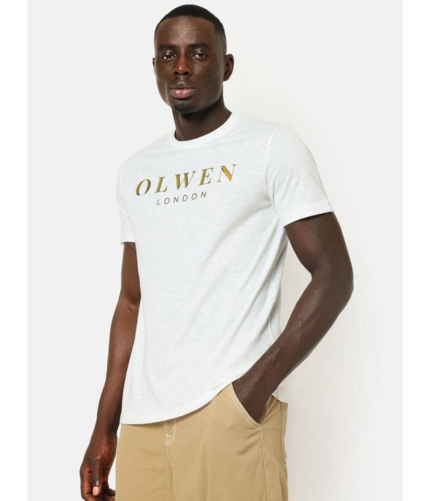 Olwen Pack of 1 Cotton Blend Regular Fit Men's T-Shirt ( White )     			Olwen Pack of 1 Cotton Blend Regular Fit Men's T-Shirt ( White )