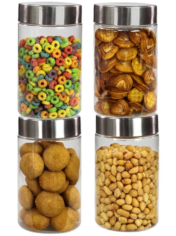     			PearlPet PlusJar-4Pcs-1400ml Plastic Transparent Multi-Purpose Container ( Set of 4 )
