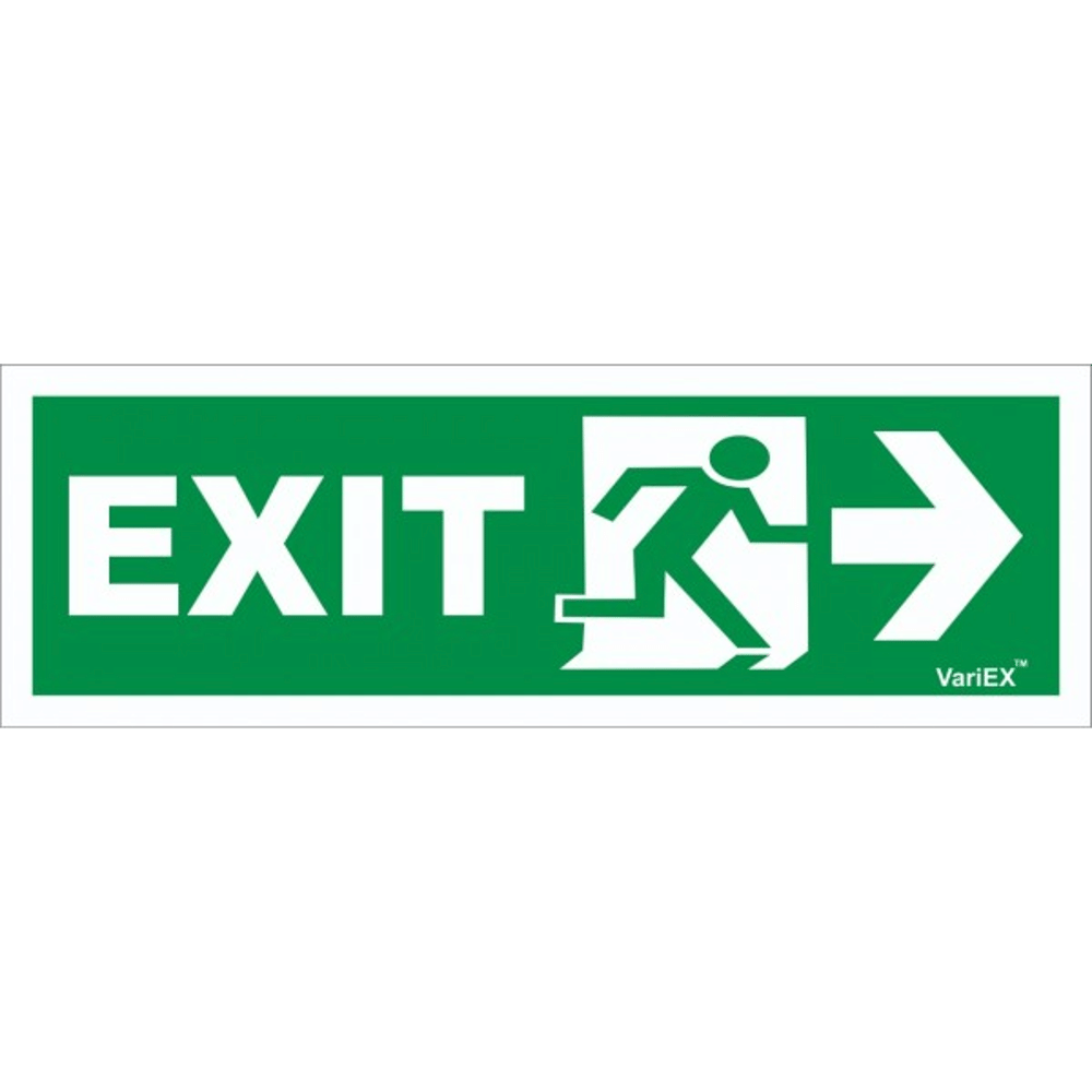     			Photo-Luminescent (Glow in Dark) Fire Exit Signage Board - Right Arrow(12x4 Inches)