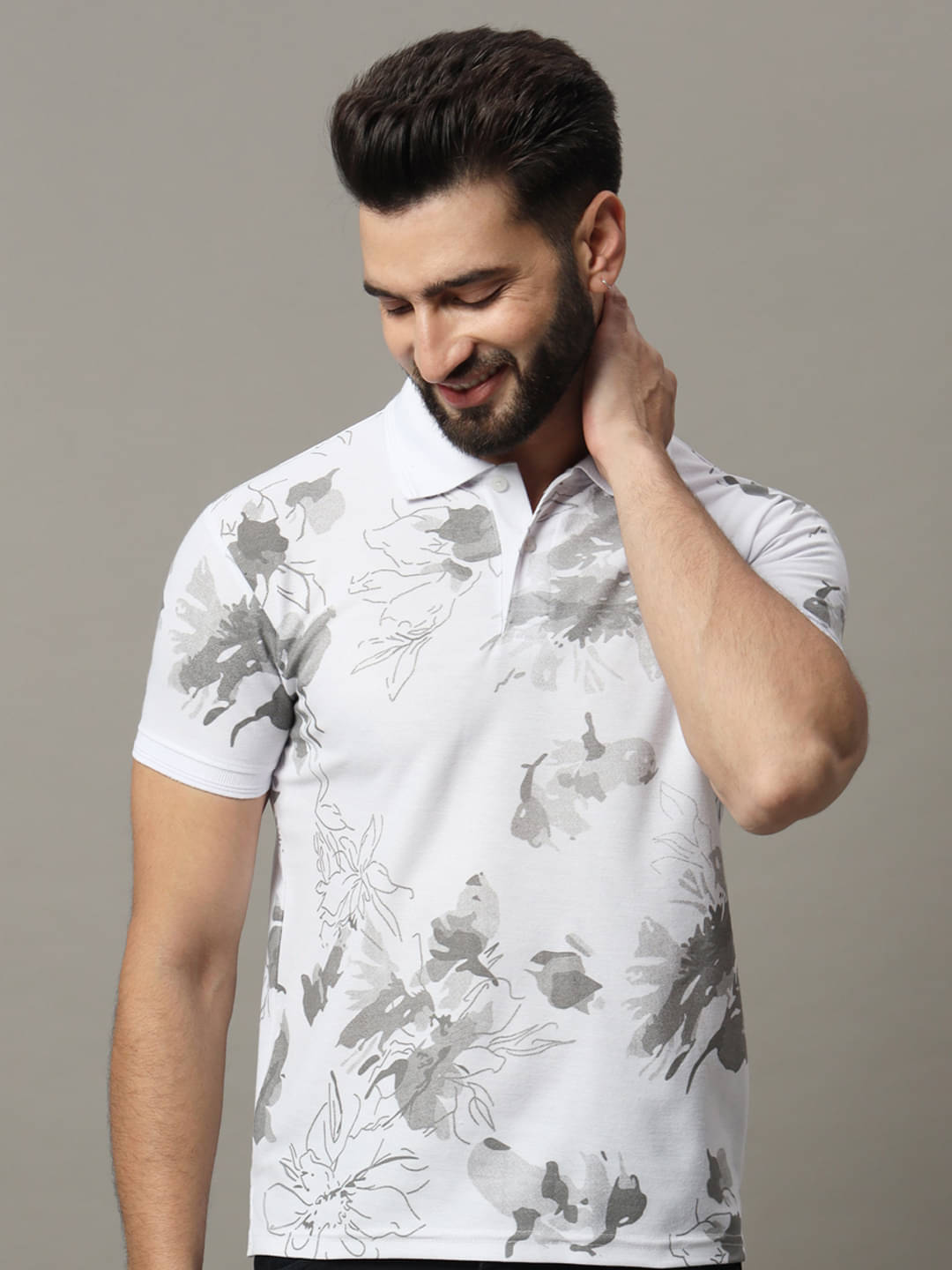 R.ARHAN PREMIUM Pack of 1 Cotton Blend Regular Fit Printed Half Sleeves Men's Polo T Shirt ( White ) R.ARHAN PREMIUM Pack of 1 Cotton Blend Regular Fit Printed Half Sleeves Men's Polo T Shirt ( White )