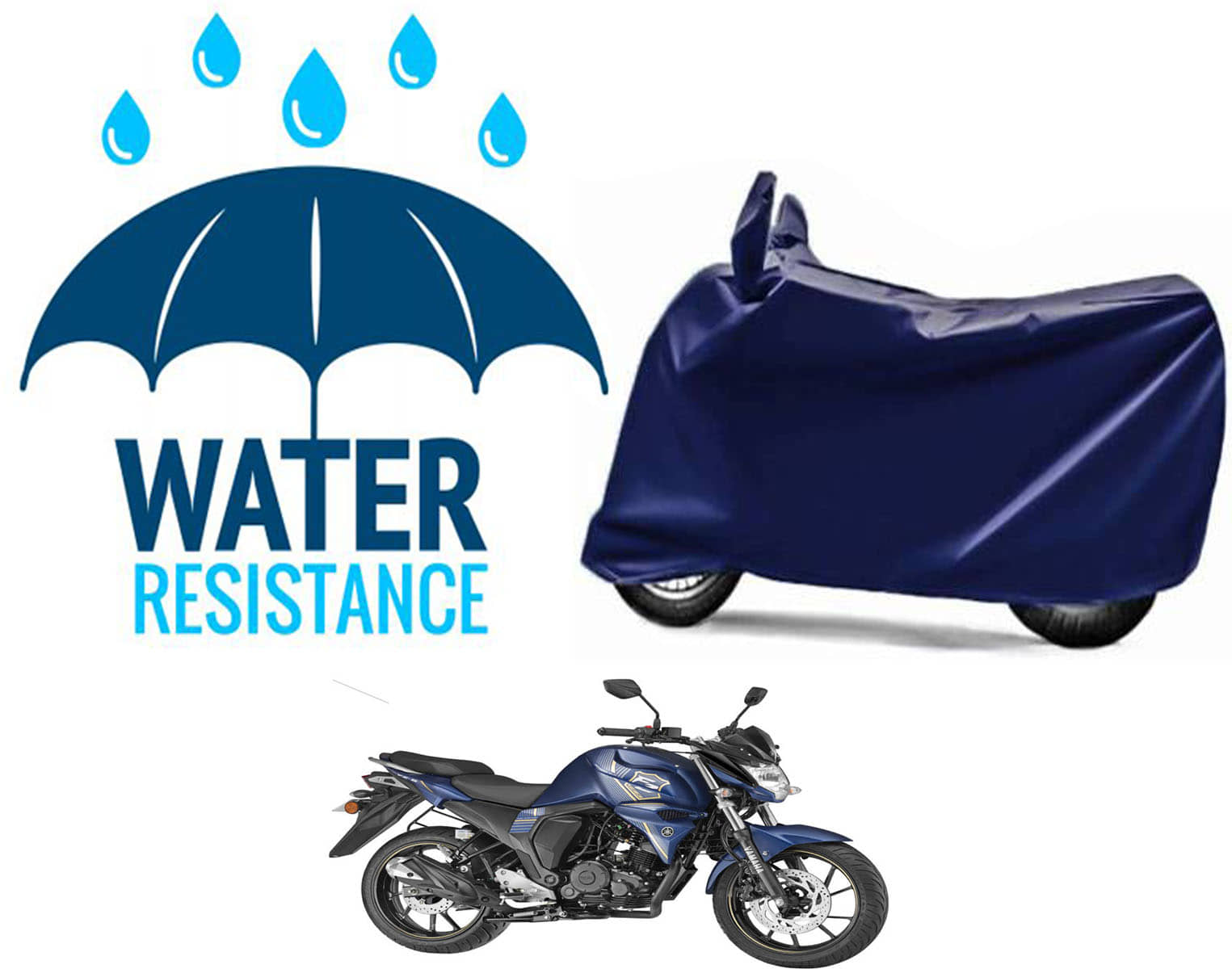 RONISH Bike Body Cover for Yamaha FZ S Ver 2.0 FI ( Pack of 1 ) , Blue