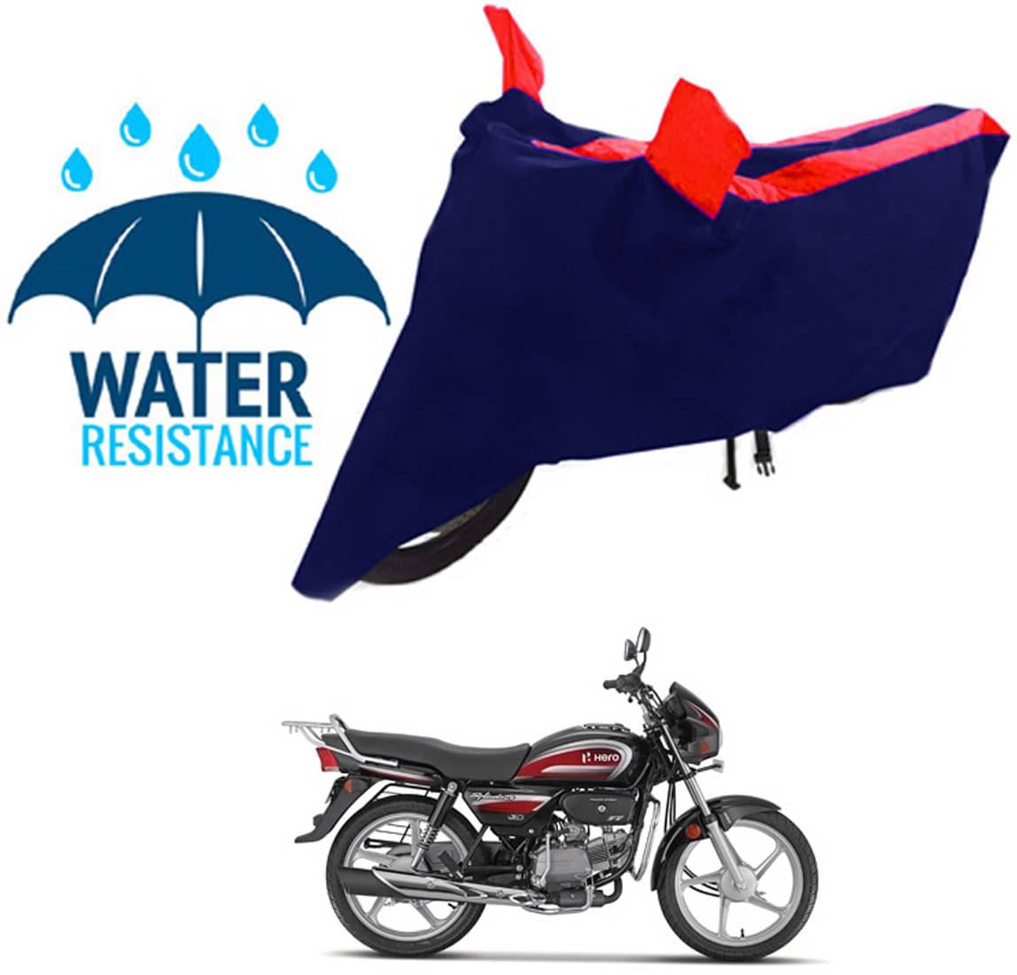 RONISH Bike Body Cover for Hero Splendor Plus ( Pack of 1 ) , Red RONISH Bike Body Cover for Hero Splendor Plus ( Pack of 1 ) , Red