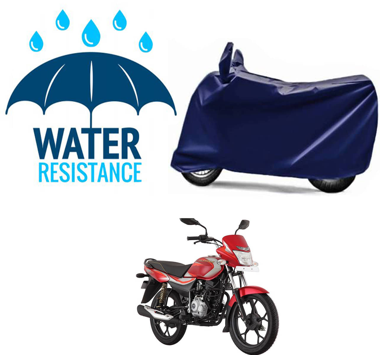 RONISH Bike Body Cover for Bajaj Platina 125 ( Pack of 1 ) , Blue