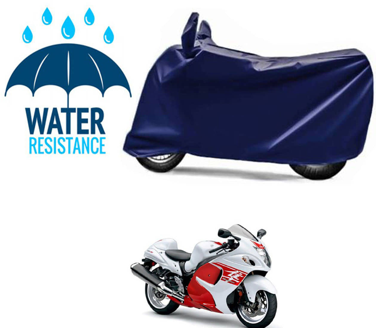 RONISH Bike Body Cover for Suzuki GSX R1300 Hayabusa ( Pack of 1 ) , Blue