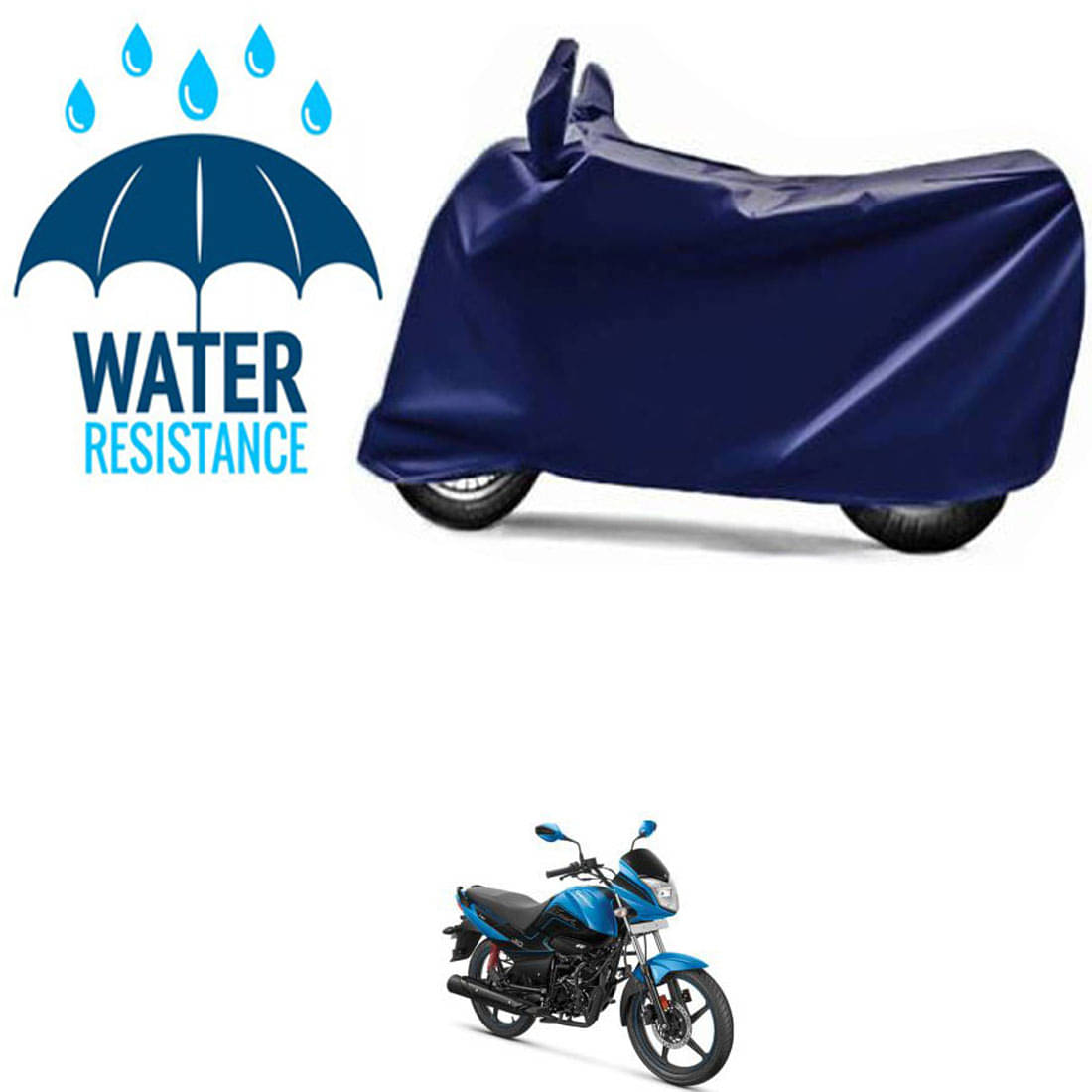 RONISH Bike Body Cover for Hero Splendor iSmart ( Pack of 1 ) , Blue RONISH Bike Body Cover for Hero Splendor iSmart ( Pack of 1 ) , Blue