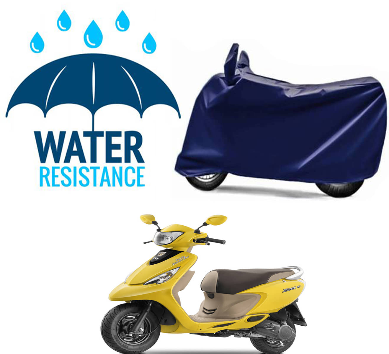 RONISH Bike Body Cover for TVS Scooty Zest 110 ( Pack of 1 ) , Blue