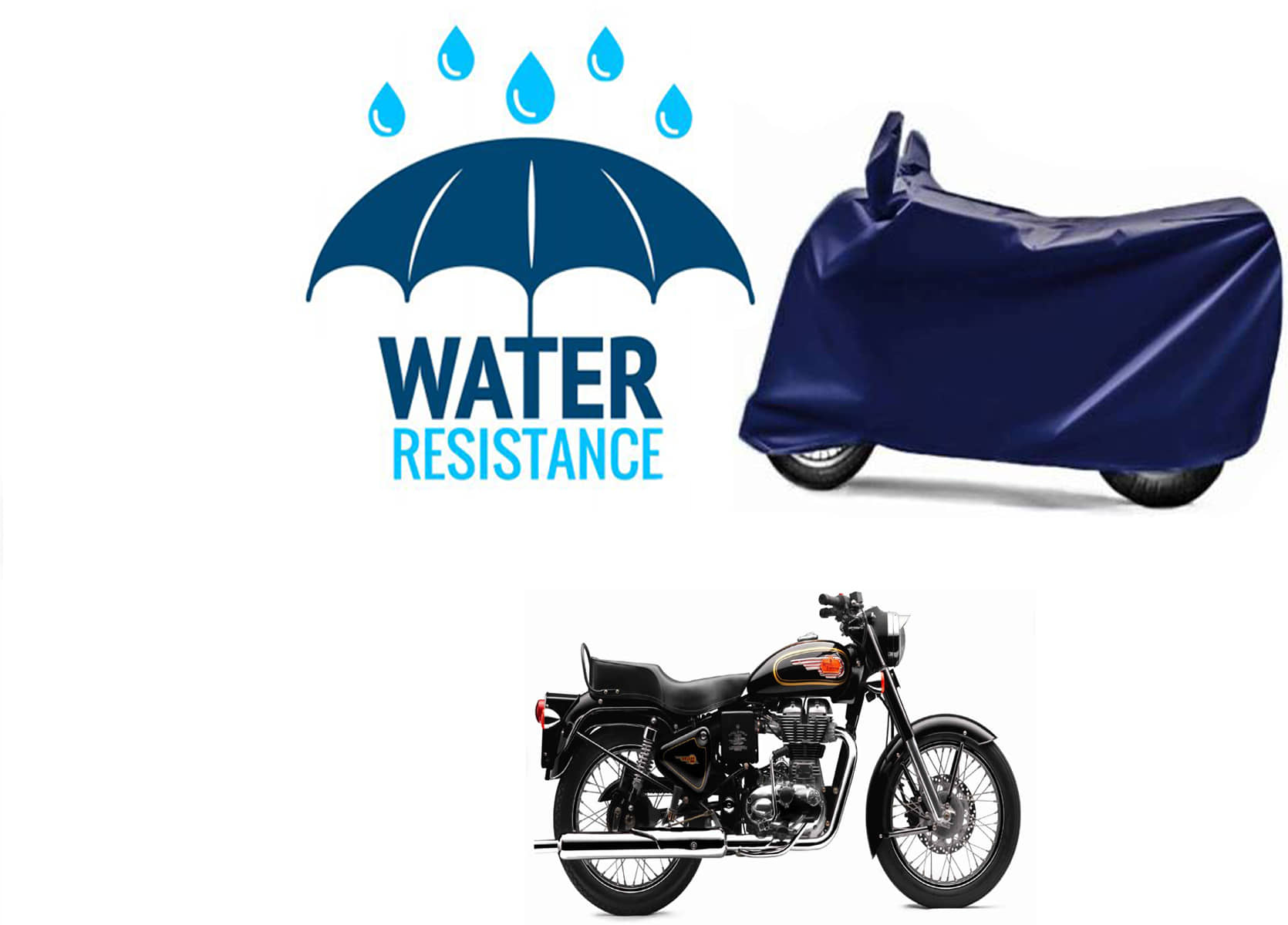 RONISH Bike Body Cover for Royal Enfield Bullet 350 ( Pack of 1 ) , Blue
