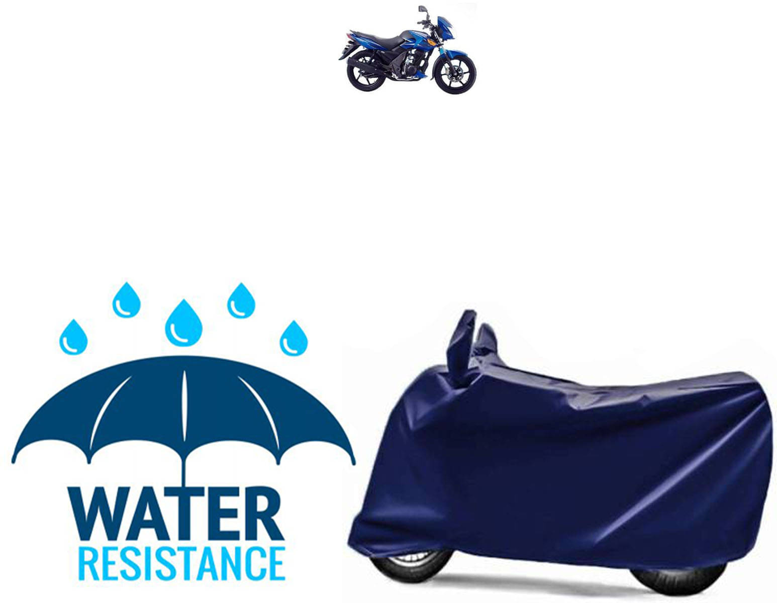     			RONISH Bike Body Cover for TVS Flame SR125 ( Pack of 1 ) , Blue