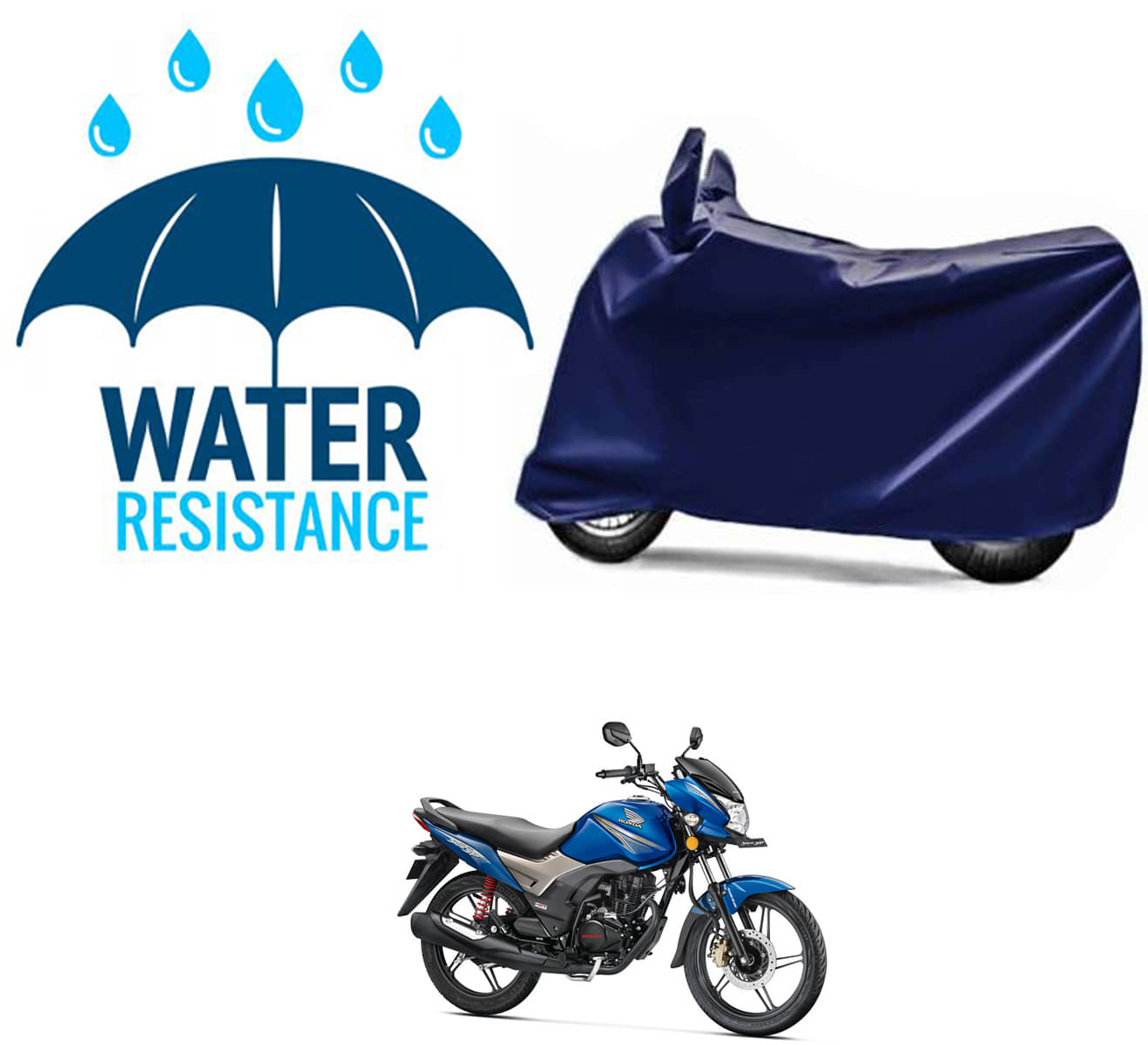 RONISH Bike Body Cover for Honda CB 125 Shine SP ( Pack of 1 ) , Blue