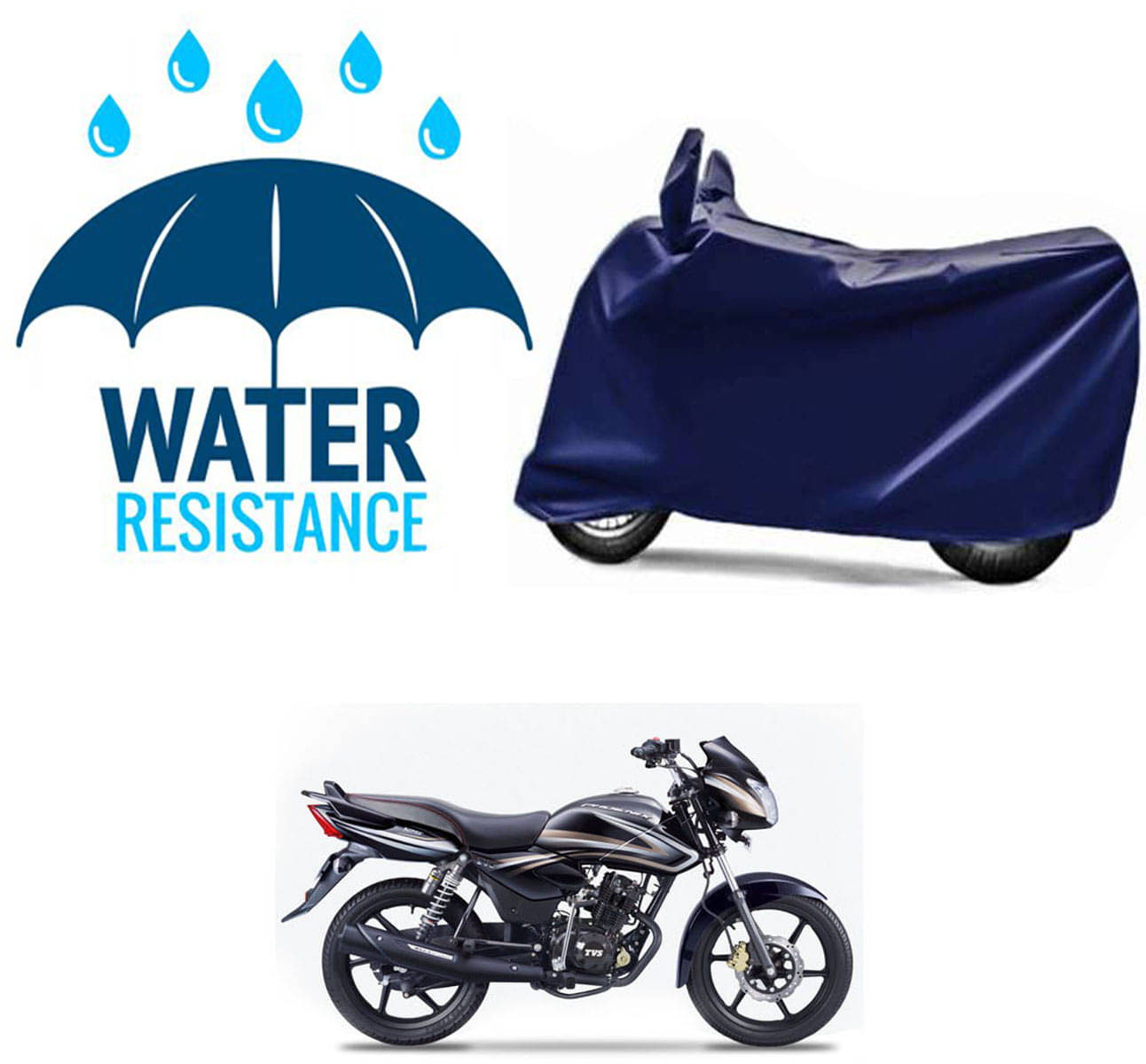 RONISH Bike Body Cover for TVS Phoenix 125 ( Pack of 1 ) , Blue RONISH Bike Body Cover for TVS Phoenix 125 ( Pack of 1 ) , Blue