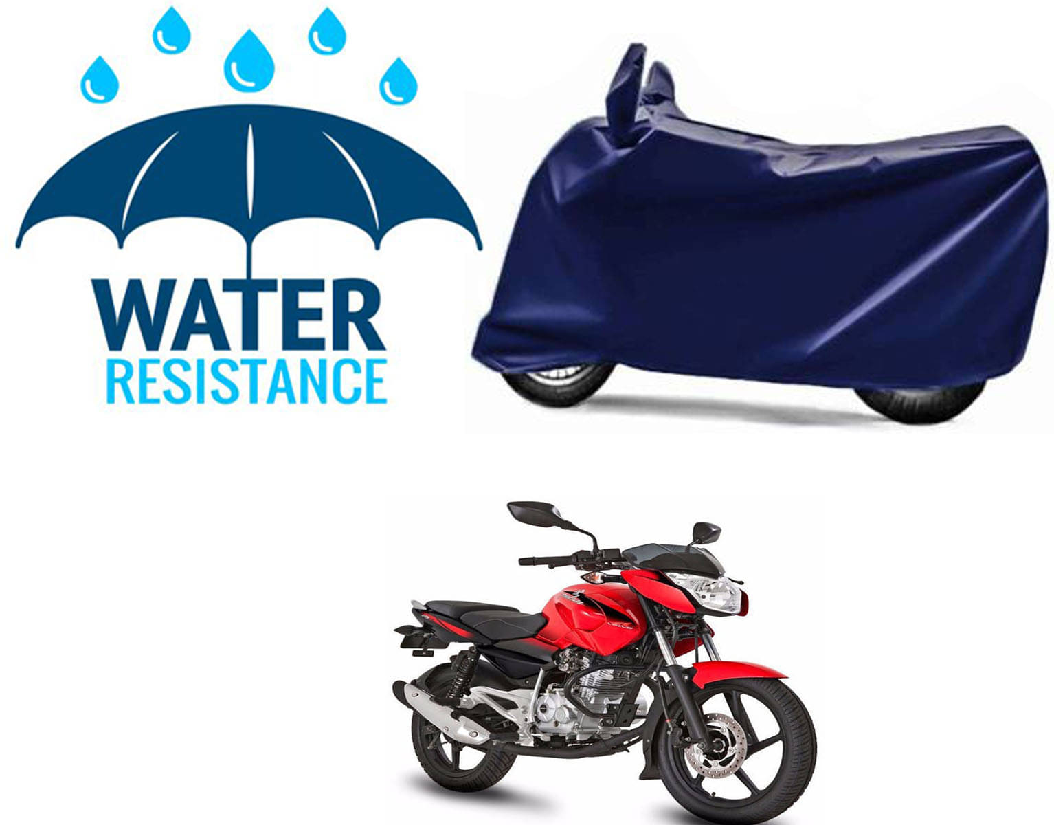 RONISH Bike Body Cover for Bajaj Discover 125 DTS-i ( Pack of 1 ) , Blue RONISH Bike Body Cover for Bajaj Discover 125 DTS-i ( Pack of 1 ) , Blue