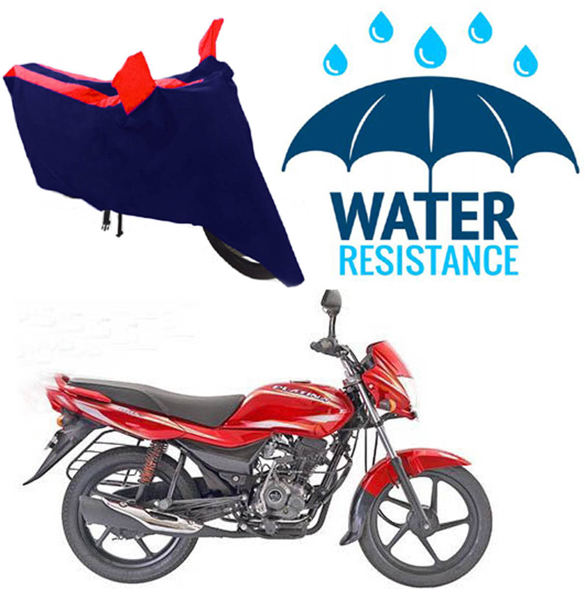 RONISH Bike Body Cover for Bajaj Platina 100 ( Pack of 1 ) , Red