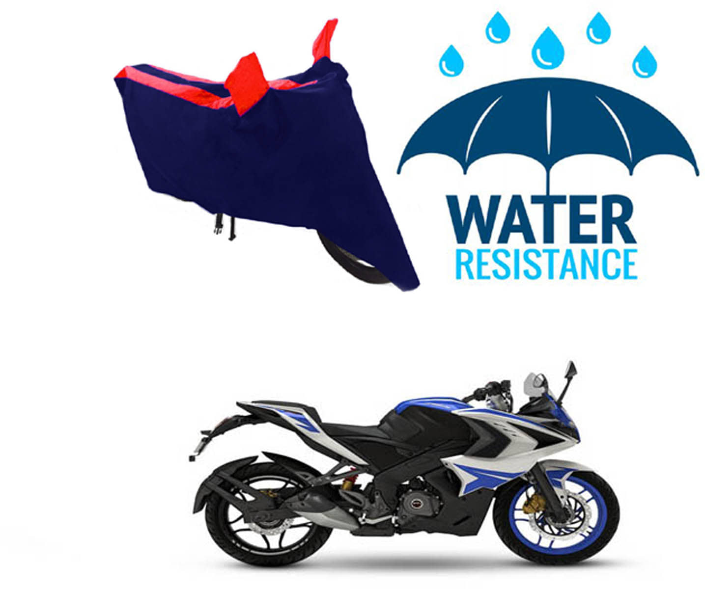 RONISH Bike Body Cover for Bajaj Pulsar RS 200 ( Pack of 1 ) , Red