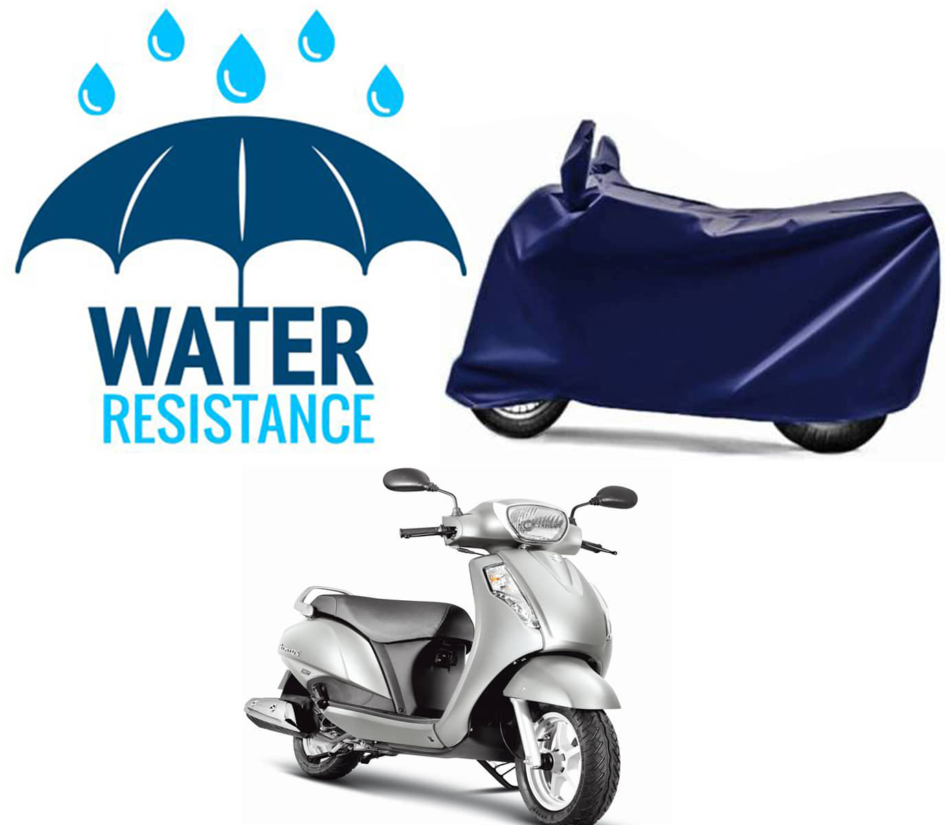 RONISH Bike Body Cover for Suzuki Access 125 ( Pack of 1 ) , Blue