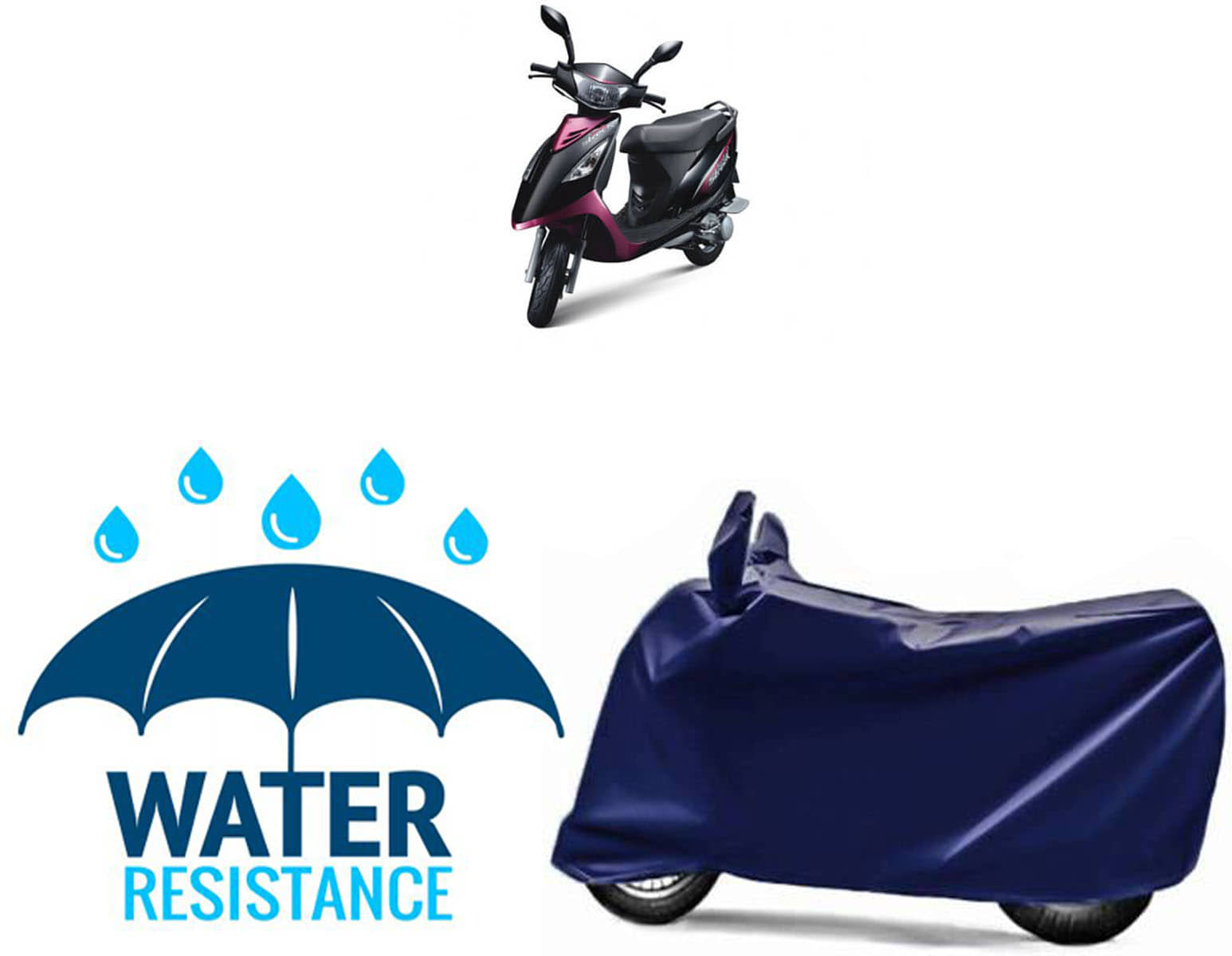 RONISH Bike Body Cover for TVS Scooty Streak ( Pack of 1 ) , Blue