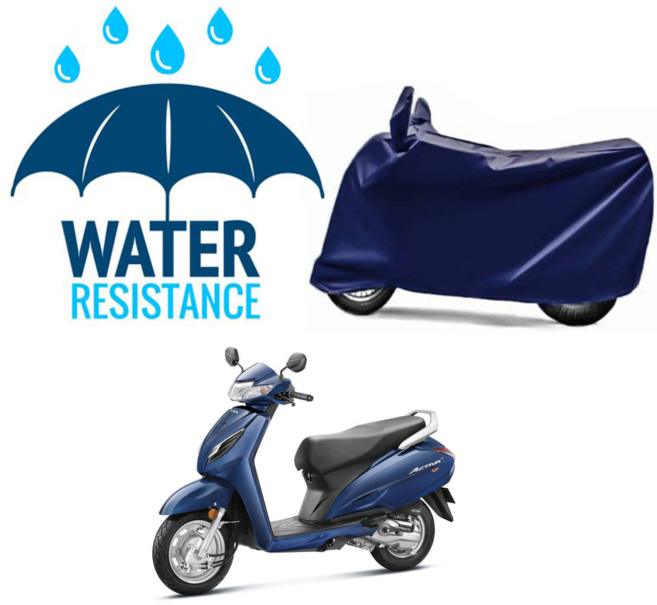 RONISH Bike Body Cover for Honda Activa ( Pack of 1 ) , Blue