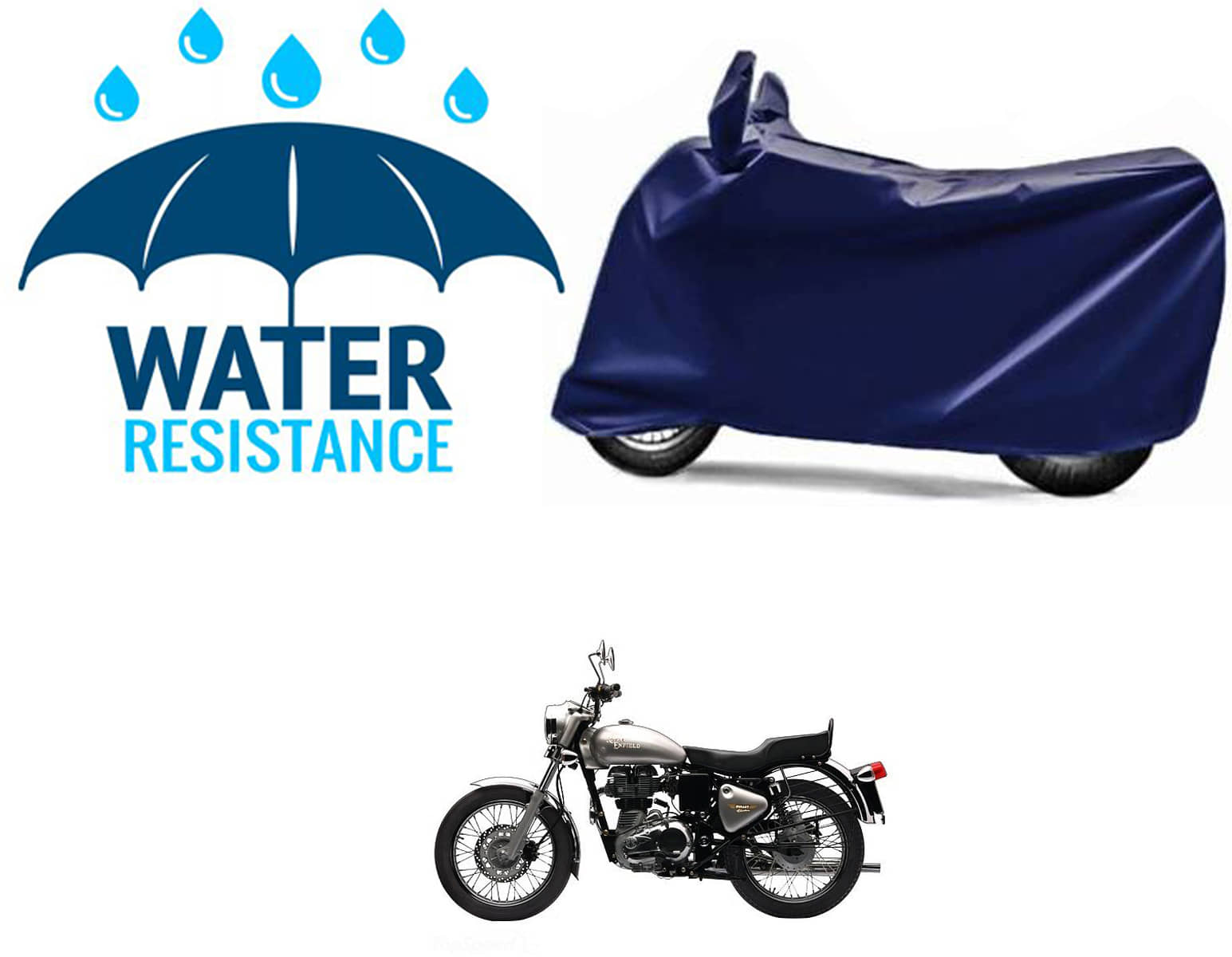 RONISH Bike Body Cover for Royal Enfield Bullet Electra ( Pack of 1 ) , Blue