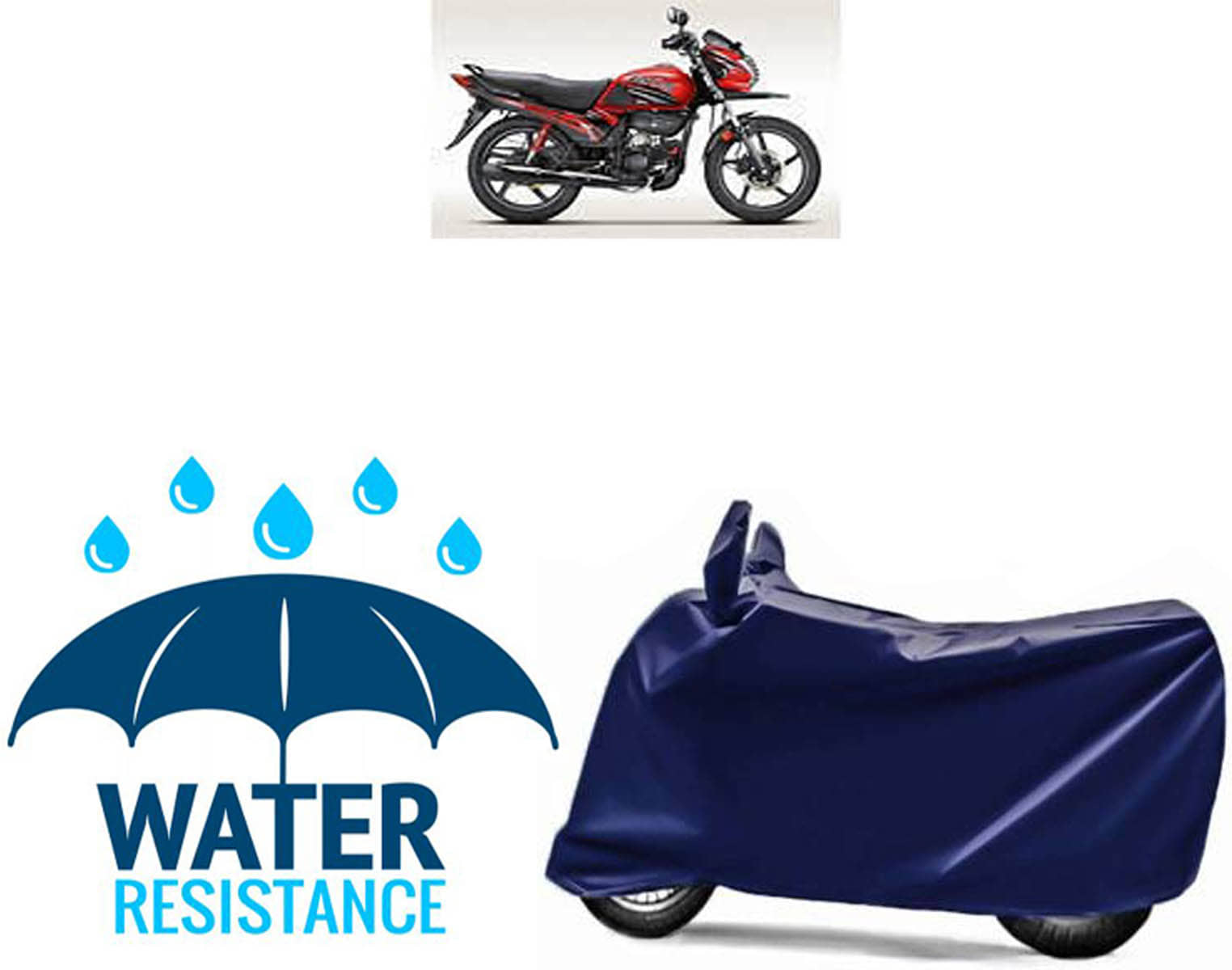 RONISH Bike Body Cover for Hero Passion Pro TR ( Pack of 1 ) , Blue