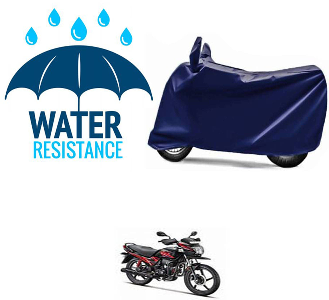     			RONISH Bike Body Cover for Hero Passion Pro TR ( Pack of 1 ) , Blue