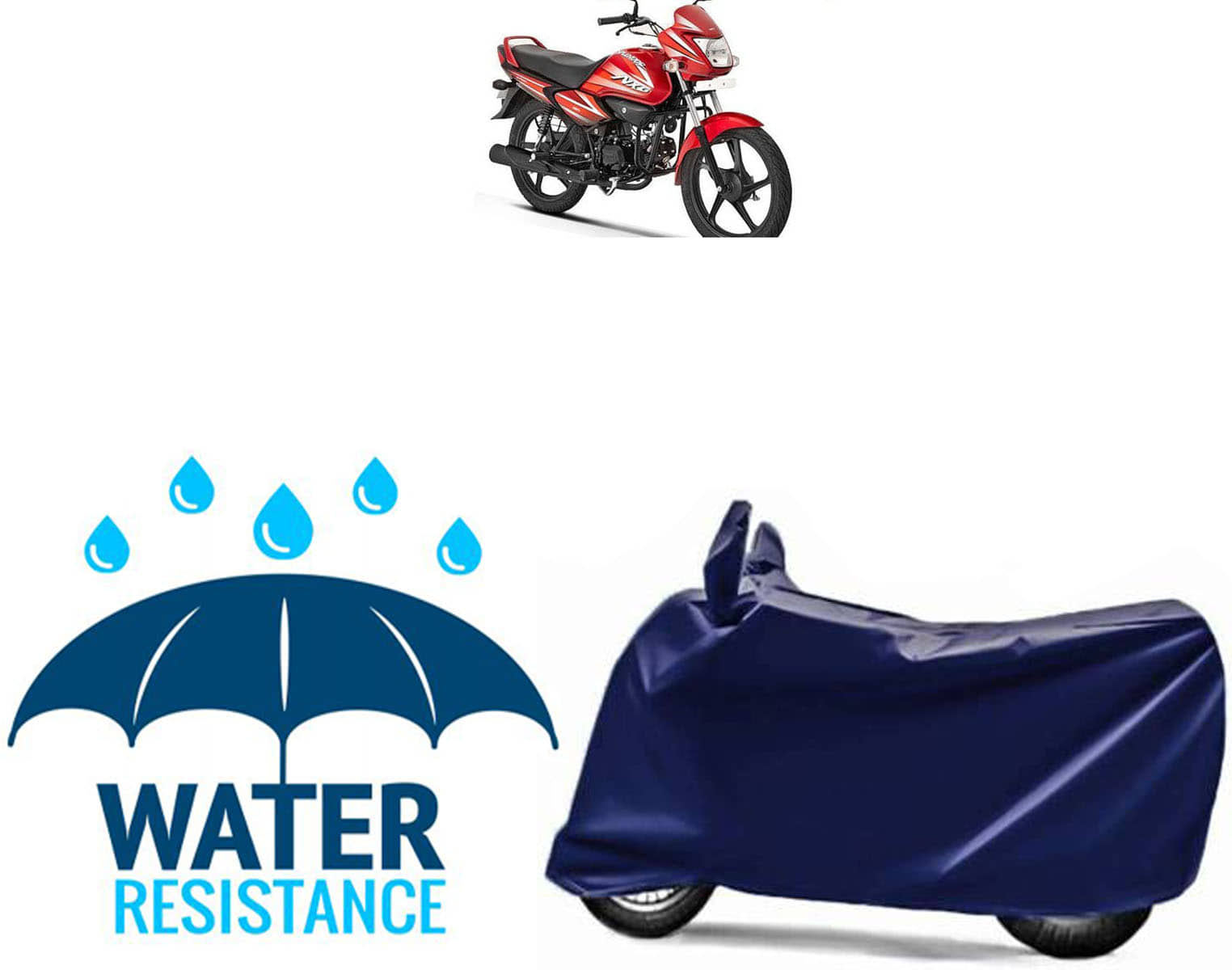 RONISH Bike Body Cover for Hero Splendor NXG ( Pack of 1 ) , Blue