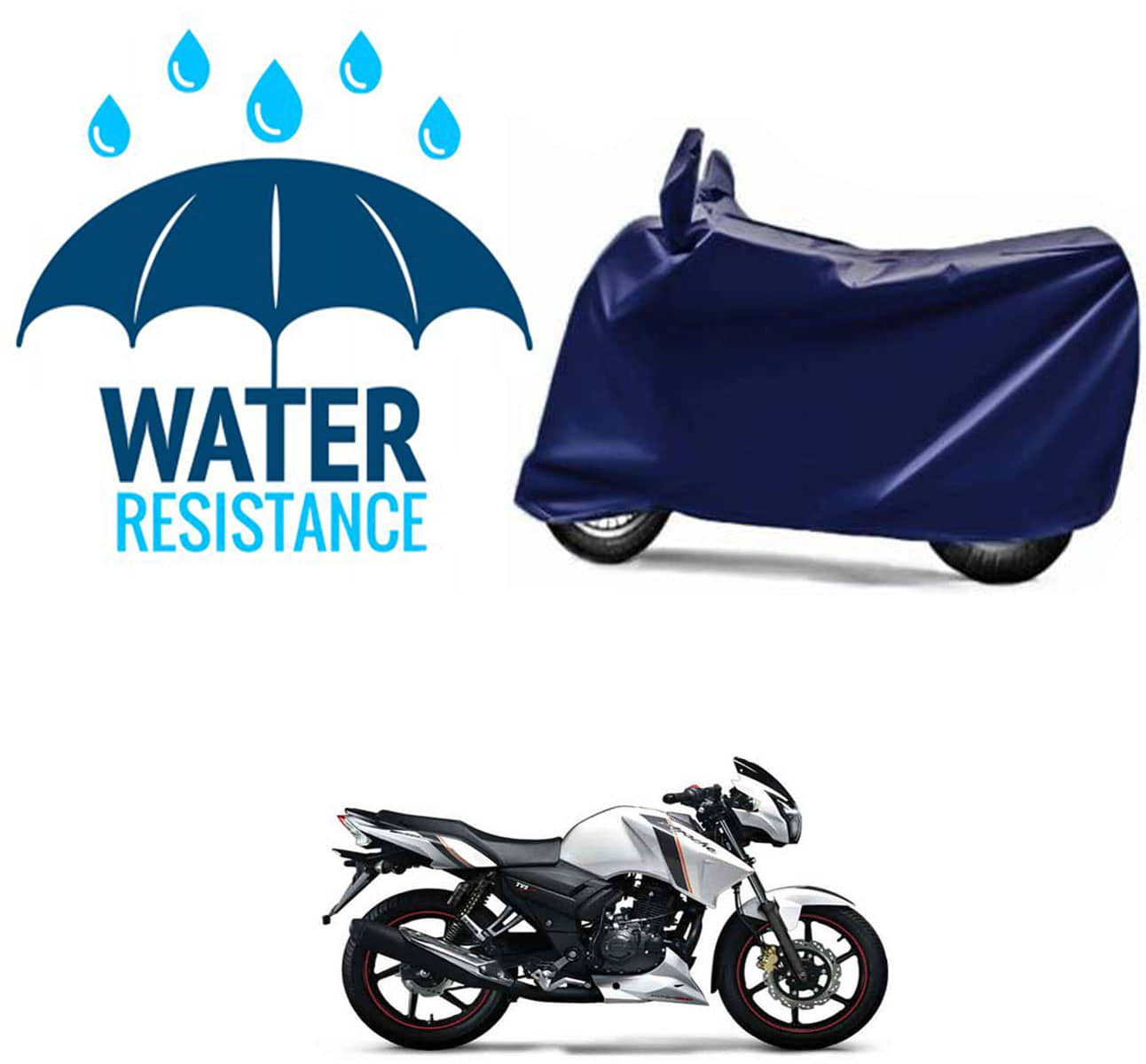 RONISH Bike Body Cover for TVS Apache RTR 160 ( Pack of 1 ) , Blue