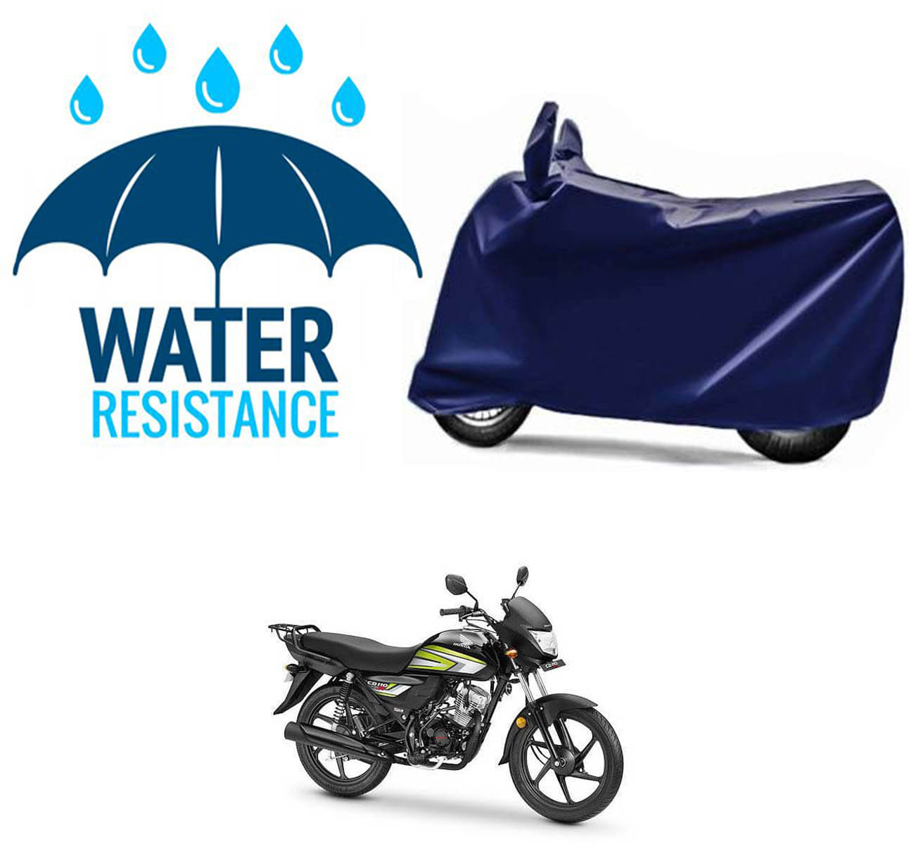 RONISH Bike Body Cover for Honda CD 110 Dream ( Pack of 1 ) , Blue     			RONISH Bike Body Cover for Honda CD 110 Dream ( Pack of 1 ) , Blue