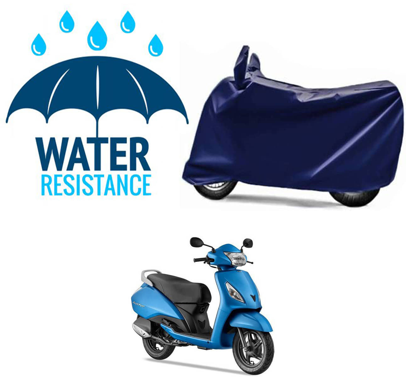 RONISH Bike Body Cover for TVS Jupiter ( Pack of 1 ) , Blue