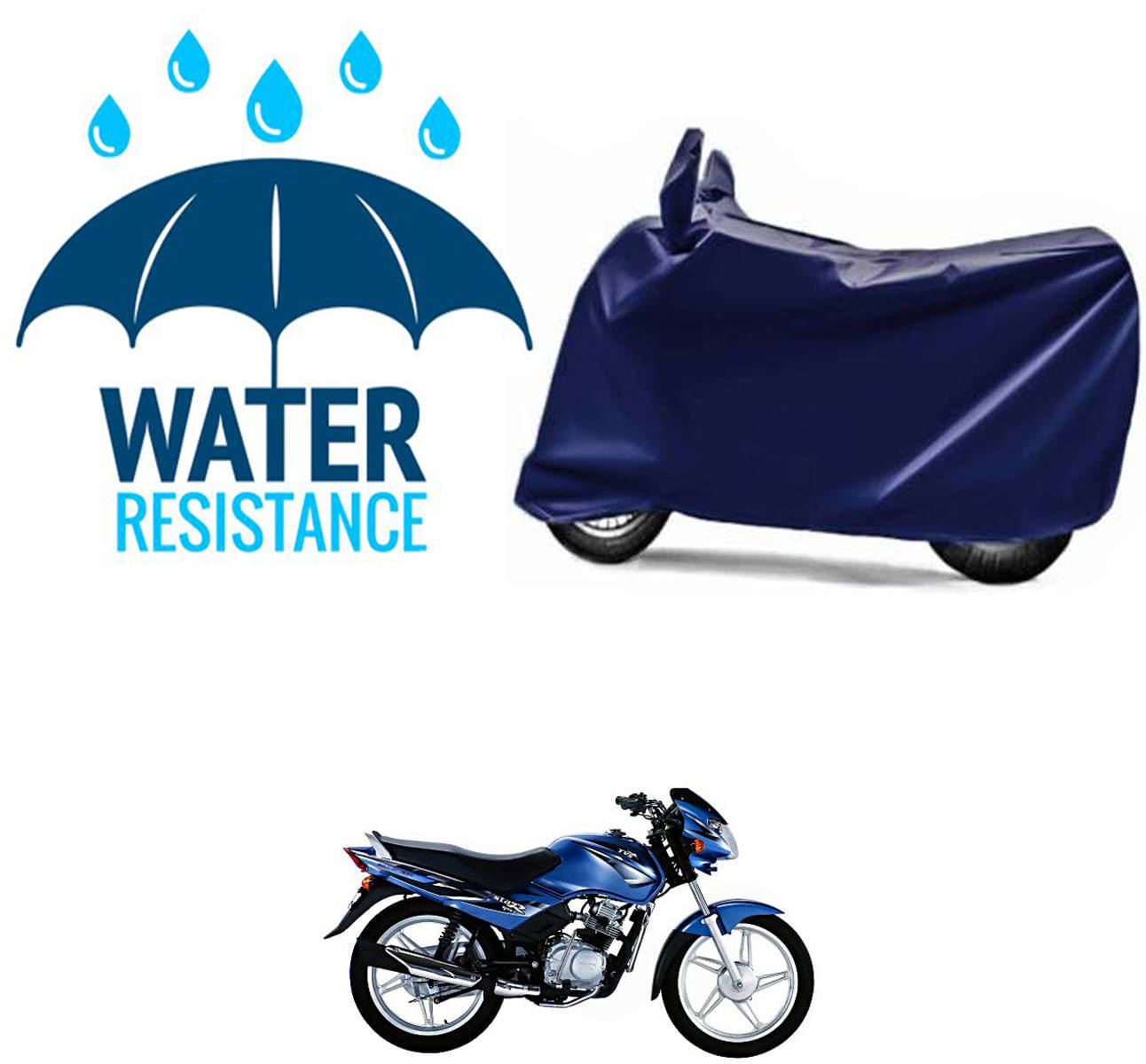     			RONISH Bike Body Cover for TVS Sport ( Pack of 1 ) , Blue
