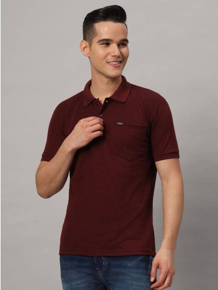     			Resilience Cotton Blend Regular Fit Solid Half Sleeves Men's T-Shirt - Maroon ( Pack of 1 )