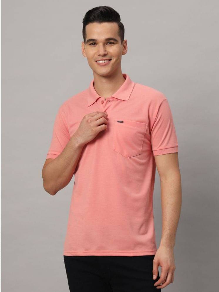 Resilience Cotton Blend Regular Fit Solid Half Sleeves Men's T-Shirt - Pink ( Pack of 1 ) Resilience Cotton Blend Regular Fit Solid Half Sleeves Men's T-Shirt - Pink ( Pack of 1 )