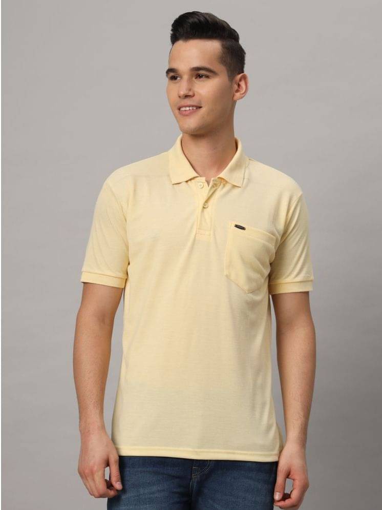     			Resilience Cotton Blend Regular Fit Solid Half Sleeves Men's T-Shirt - Yellow ( Pack of 1 )