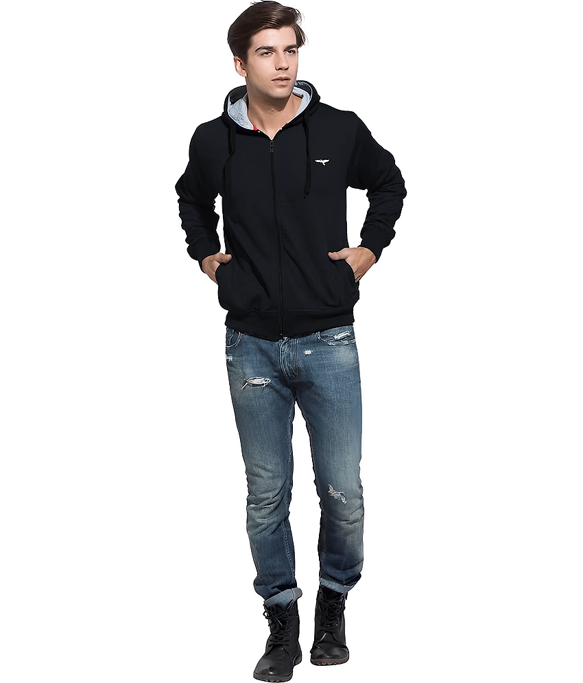 Reya Cotton Blend Men's Casual Jacket - Black ( Pack of 1 )