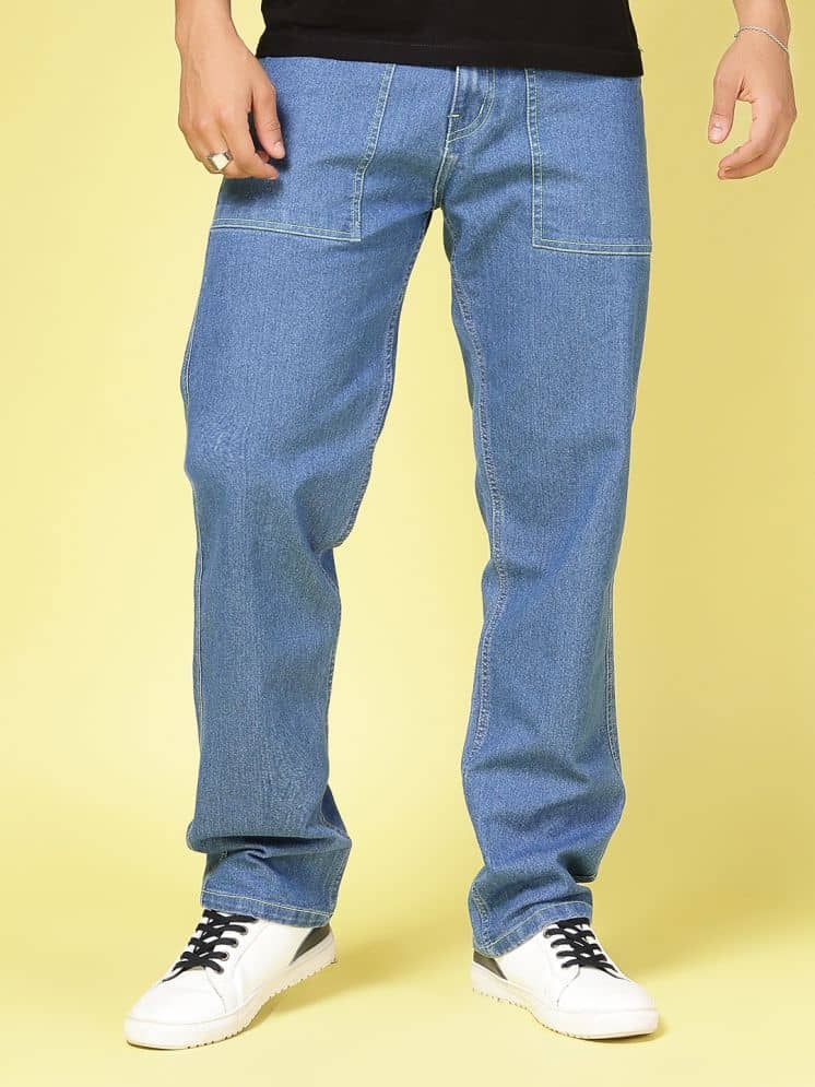 Rigo Straight Basic Men's Jeans - Mid Blue ( Pack of 1 ) - Jeans | Buy online on ZillyBuy
