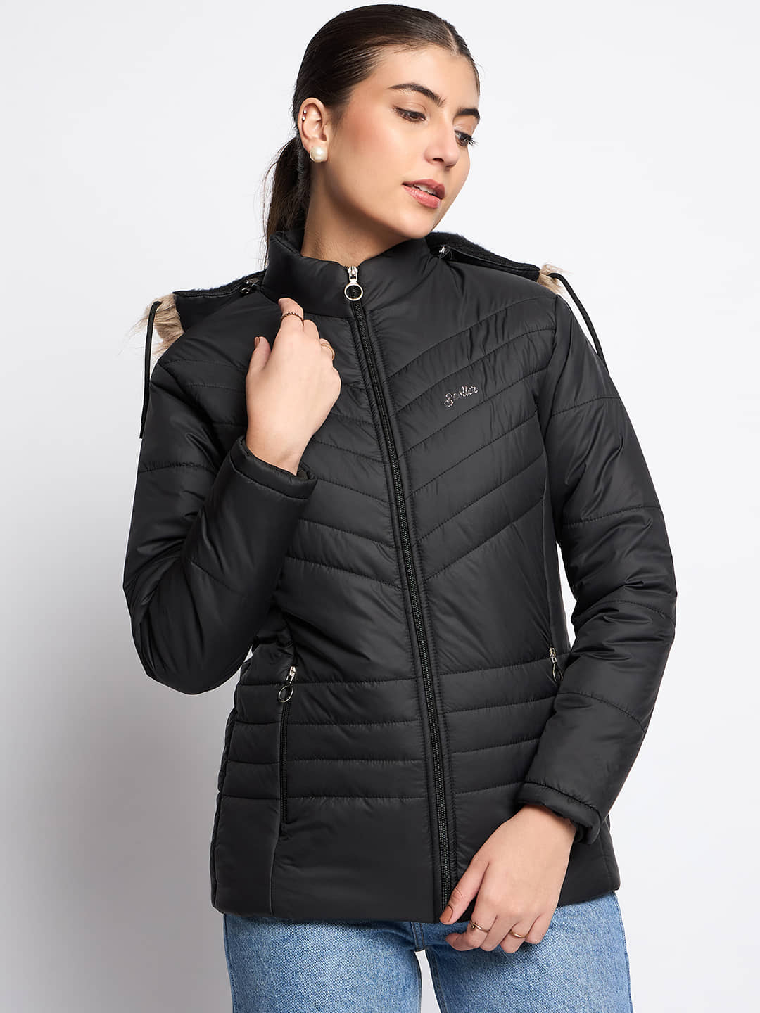 SCOLLER Women Quilted Jacket ( Black ) - Jackets & Coats | Buy online on ZillyBuy
