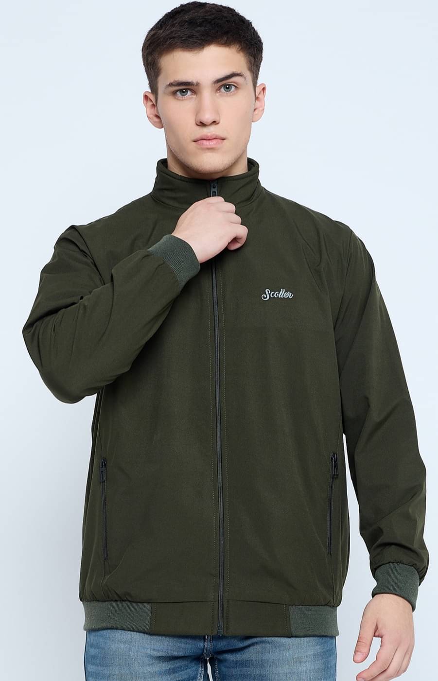 SCOLLER Polyester Men's Windcheater Jacket - Olive ( Pack of 1 ) SCOLLER Polyester Men's Windcheater Jacket - Olive ( Pack of 1 )
