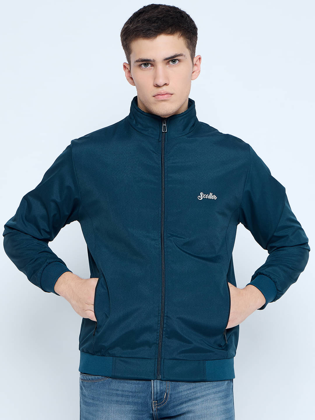SCOLLER Polyester Men's Windcheater Jacket - Blue ( Pack of 1 ) SCOLLER Polyester Men's Windcheater Jacket - Blue ( Pack of 1 )