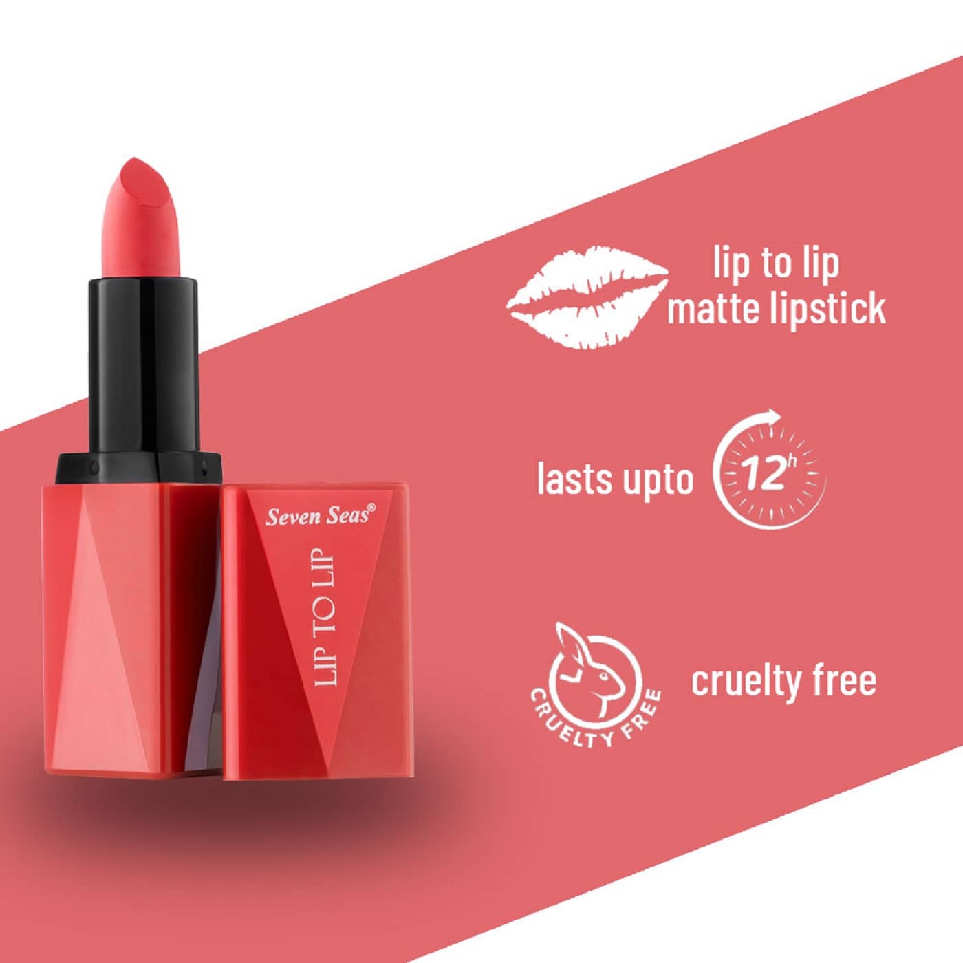 Seven Seas Lip To Lip Matte Lipstick | High Coverage | High Intensity Lipstick (Castro 1)