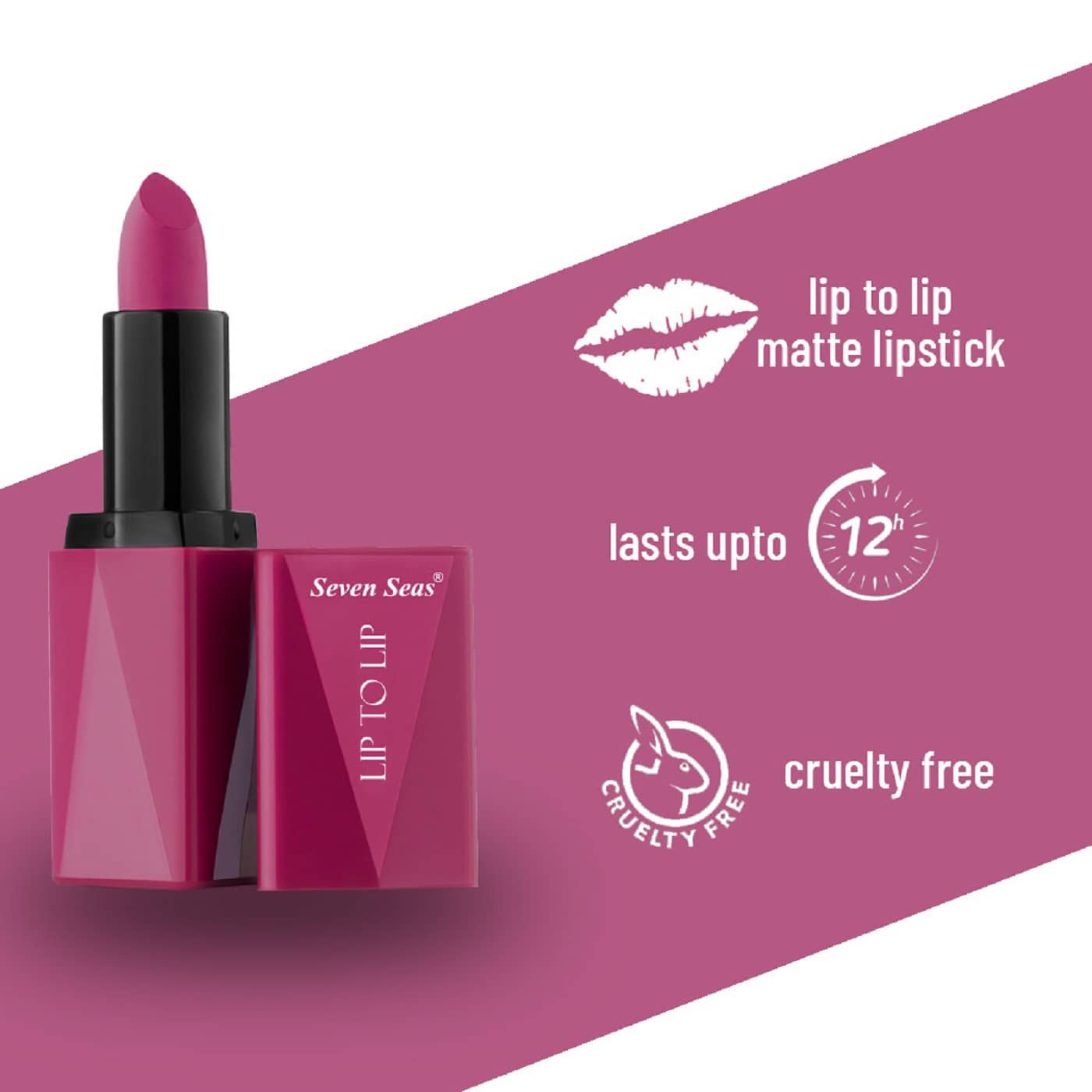 Seven Seas Lip To Lip Matte Lipstick | High Coverage | High Intensity Lipstick (Castro 1)