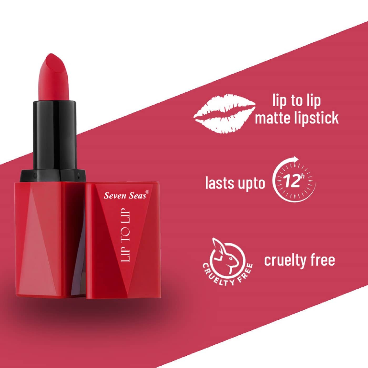Seven Seas Lip To Lip Matte Lipstick | High Coverage | High Intensity Lipstick (Castro 1)
