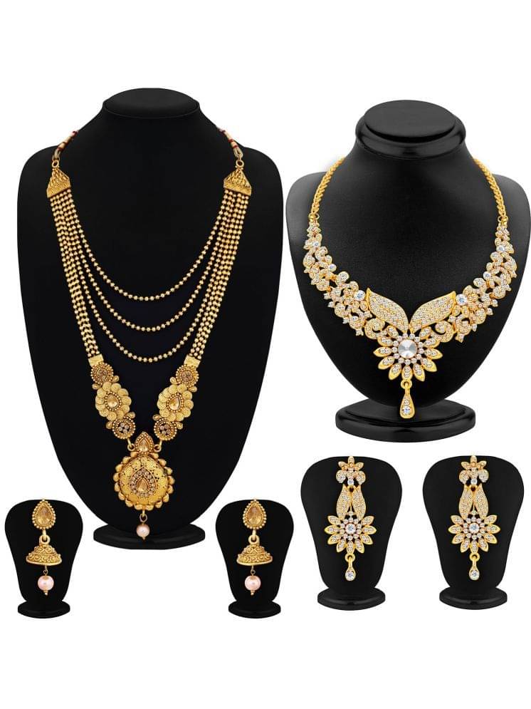     			Sukkhi Golden Alloy Necklace Set ( Pack of 1 )