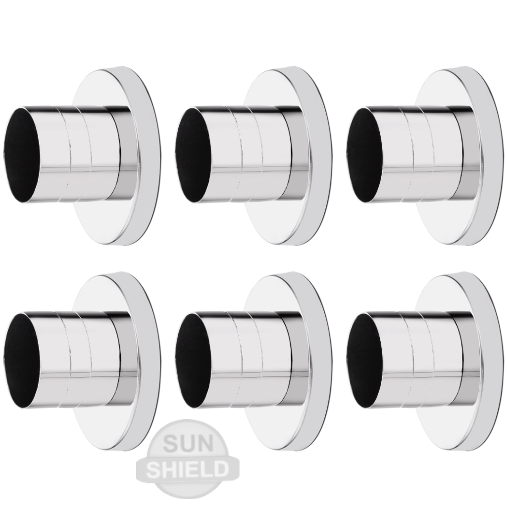 Sun Shield Silver Stainless Steel Single Rod Bracket ( Pack of 6 )