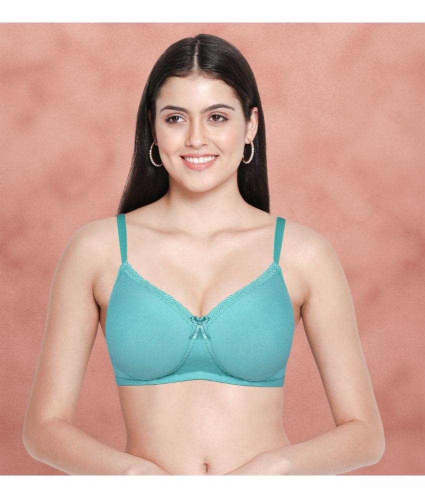Susie Cotton Blend Lightly Padded Women's T-Shirt Bra ( Blue ) EF009-DustyTurquoise Susie Cotton Blend Lightly Padded Women's T-Shirt Bra ( Blue ) EF009-DustyTurquoise
