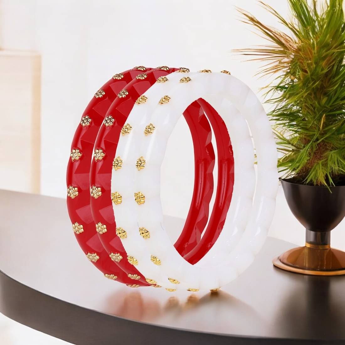 TANVI J Multicolor Bangle Set ( Pack of 4 ) TANVI J Multicolor Bangle Set ( Pack of 4 )