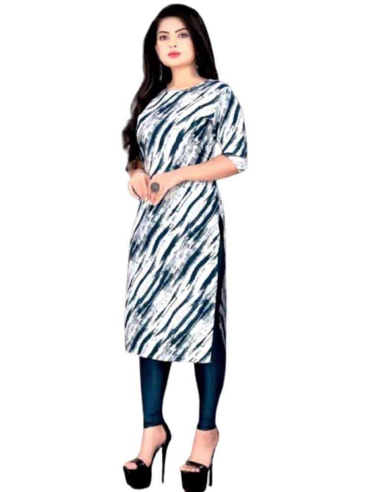 VACHHARAJ GROUP Crepe Printed A-line Women's Kurti - Blue ( Pack of 2 ) - Kurtis, Tunics | Buy online on ZillyBuy