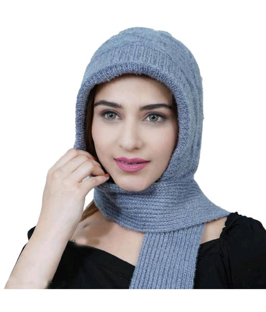 Whyme Fashion Gray Woollen Women's Headwrap ( Pack of 1 )